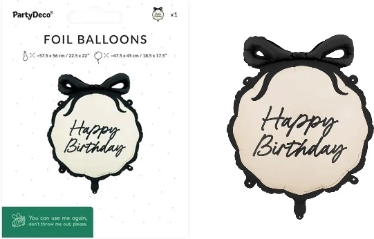 Foliov balon v obliki pastile Happy Birthday 47,5 × 45 cm, mix