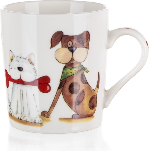 Keramična skodelica DOG AND CAT 250 ml, bela