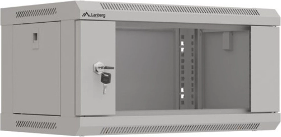Stenska 19" 4U omarica (rack) 540×350 siva z zastekljenimi vrati (flat pack)