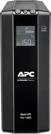 Zasilni napajalnik APC Back‑UPS Pro 1600 VA z AVR in LCD, 8× C13