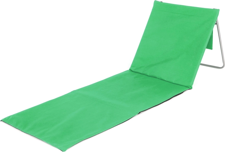 Folding beach mat with backrest AUSTIN, green 160 × 54 cm
