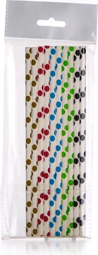 Papirnate slamice s pikami 6 × 200 mm, mešanica barv (25 kos)