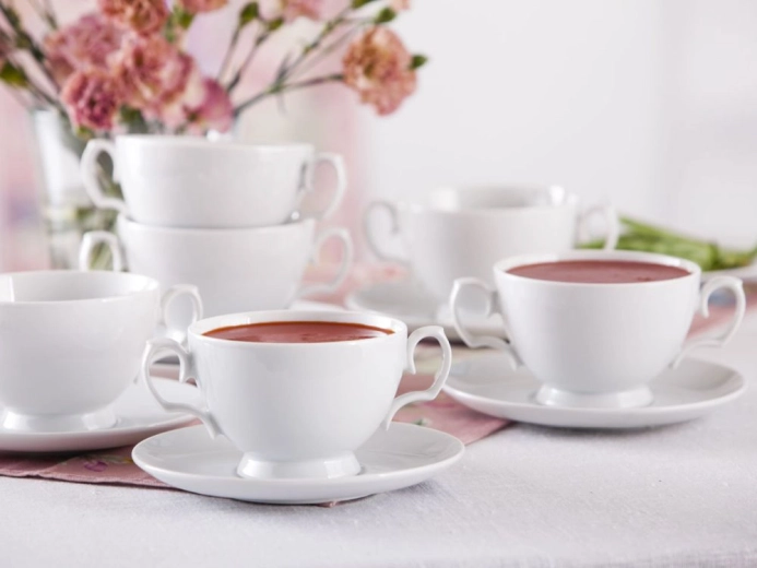 Brezčasen bel porcelan za elegantno postrežbo