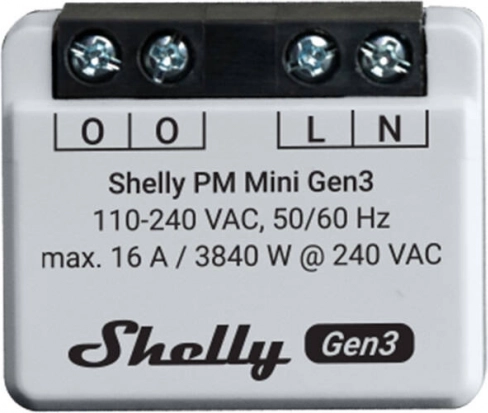 Krmilna enota za energijo Shelly PM Mini Gen3 WiFi/Bluetooth