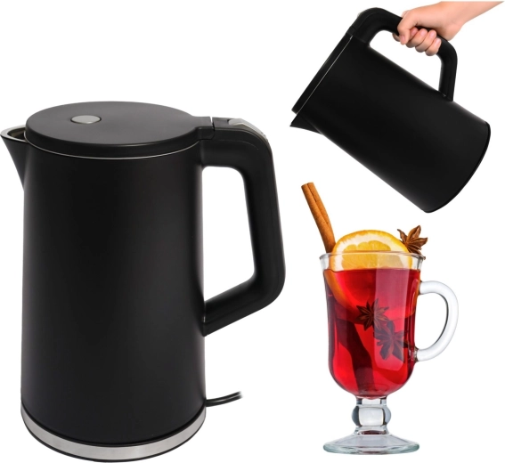 Potovalni električni grelnik vode 1,7 l 1500 W črn