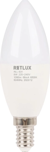 Retlux LED candle bulb E14 8 W 6500 K