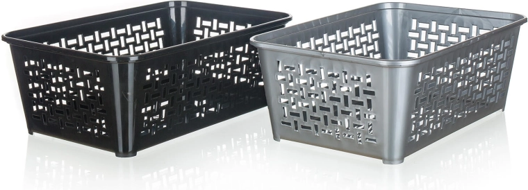 Plastična organizacijska košara 30 × 20 × 11 cm, mešanica barv