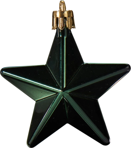Christmas hanging star ornament, dark green, 6.5 cm - 1 piece