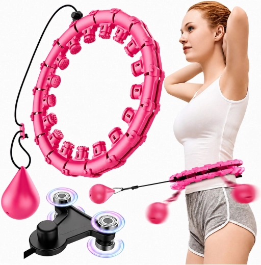 Nastavljiv uteženi hula hoop obroč z masažnimi izboklinami