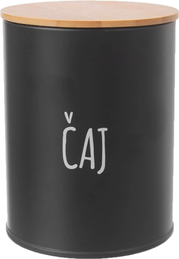 Shranjevalna posoda za čaj Black z bambusovim pokrovom, premer 9,5 cm