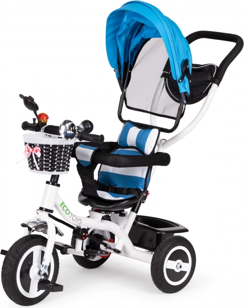 Otroški tricikel z vrtljivo streho in trpežnimi kolesi ECOTOYS