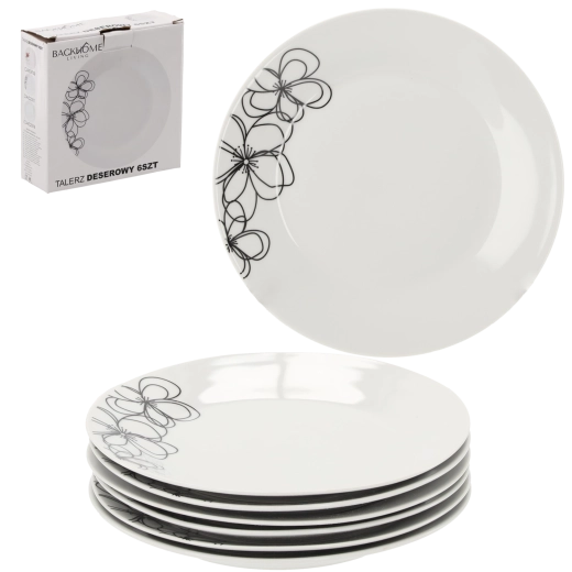 Set 6 desertnih krožnikov Carbo 19 cm iz kaljenega stekla