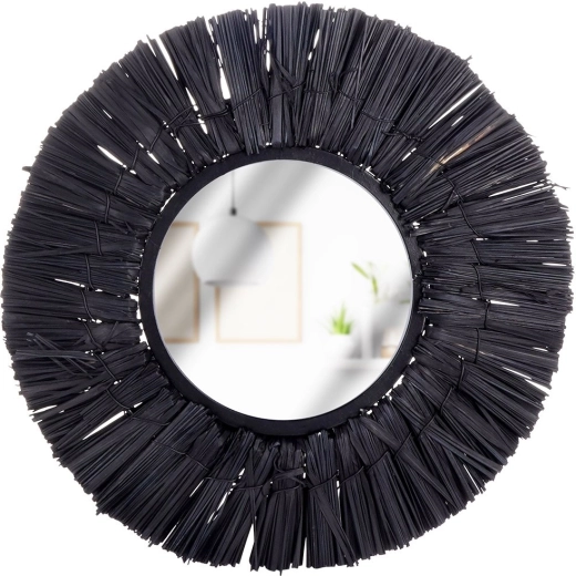 Črno okroglo stensko ogledalo Home Styling Collection 32 cm