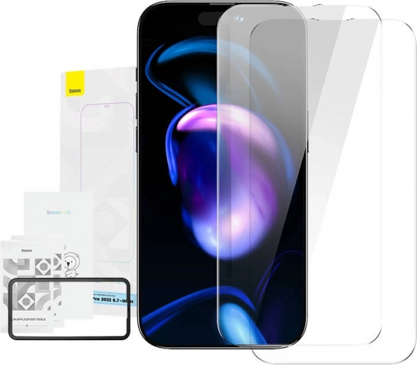 Baseus Crystal kaljeno steklo 0,3 mm za iPhone 14 – Pro Max