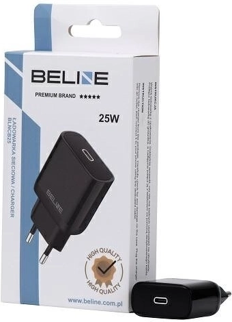 Omrežni polnilec 25 W GaN USB‑C PD 3.0 brez kabla – črna