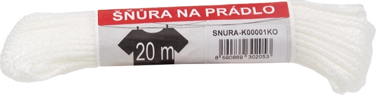 Pralna vrv PPV 20 m, premer 3 mm, bela