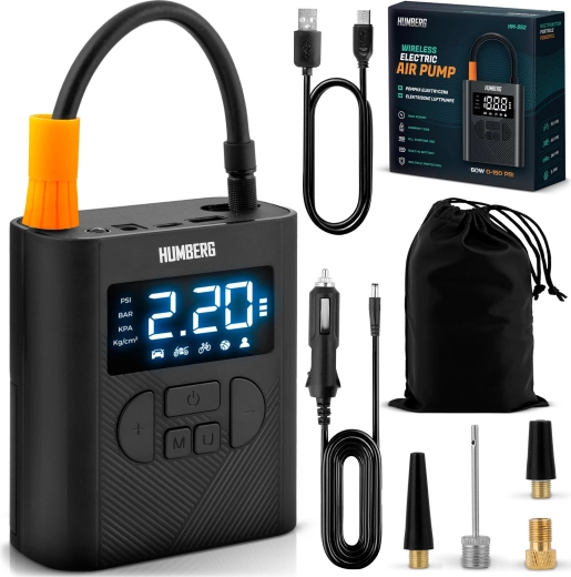 Brezžični mini kompresor HUMBERG z baterijo 6000 mAh