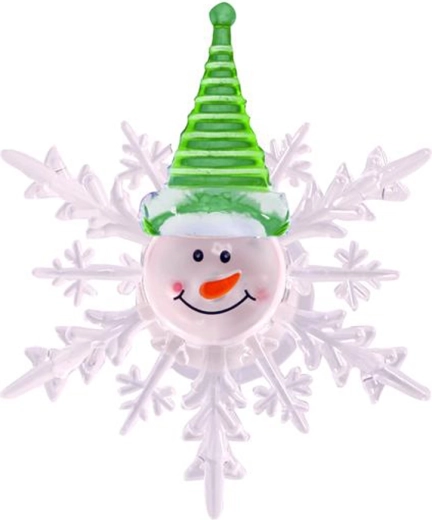 Božična LED snežinka s snežakom 10 cm