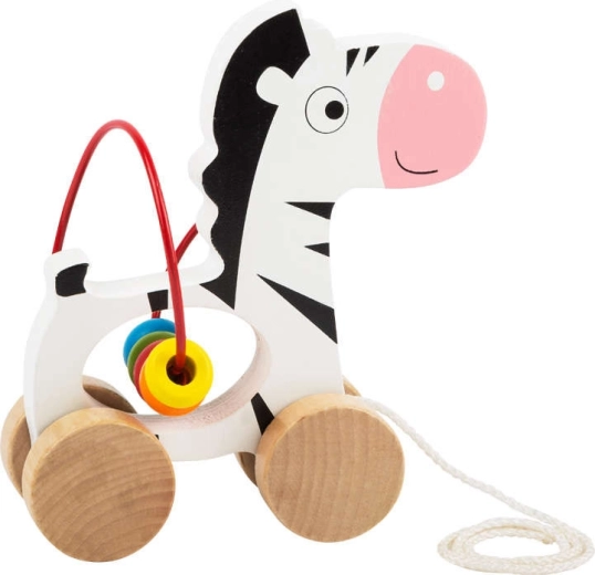 Pull-along zebra with motor skills maze