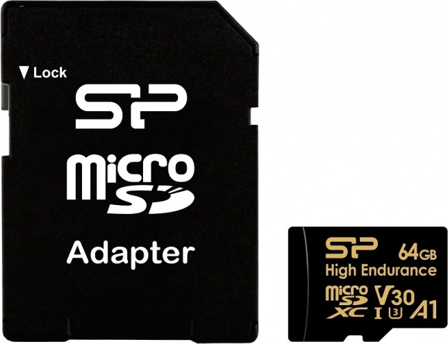 Pomnilniška kartica microSDXC High Endurance 64 GB V30 UHS‑I U3 A1 + adapter microSD–SD