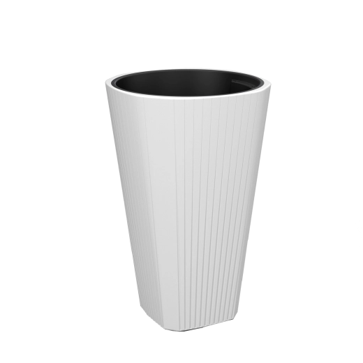 Cvetlični lonec Muza 39 cm bel z vložkom