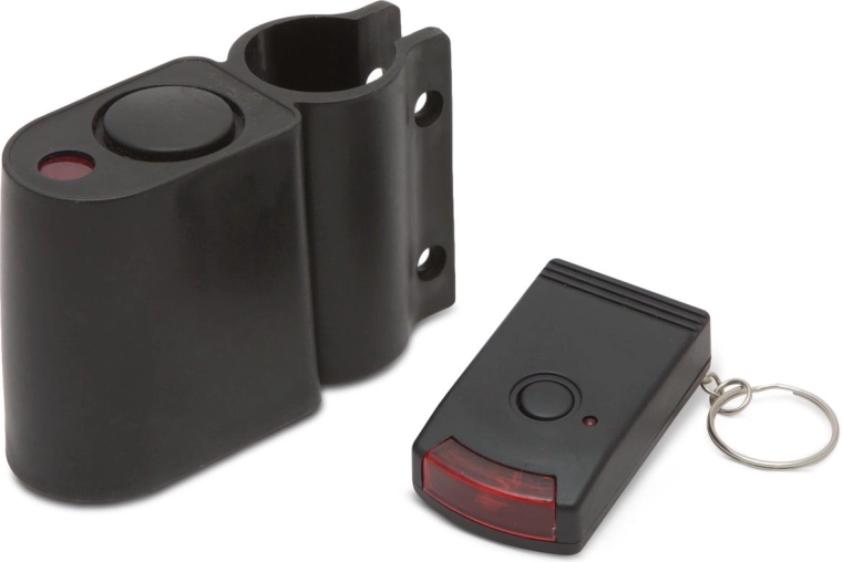 Bicycle alarm with remote control and 110 dB siren