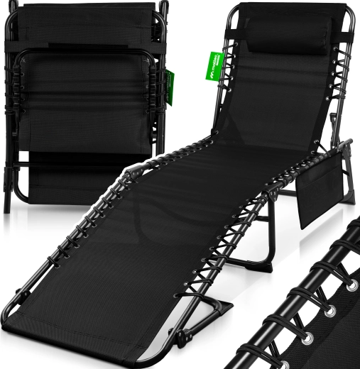 Folding Lounger Oasis Black