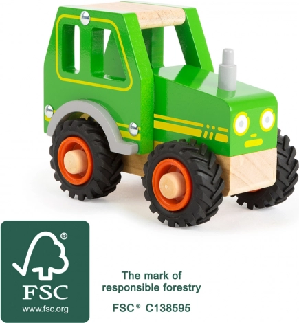 Leseni traktor Small Foot zelen