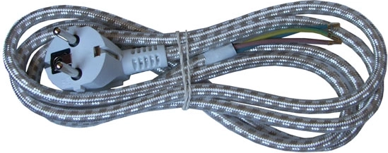 Solight fleksibilni napajalni kabel 3 m, 3 × 0,75 mm², opleten, kotni vtič