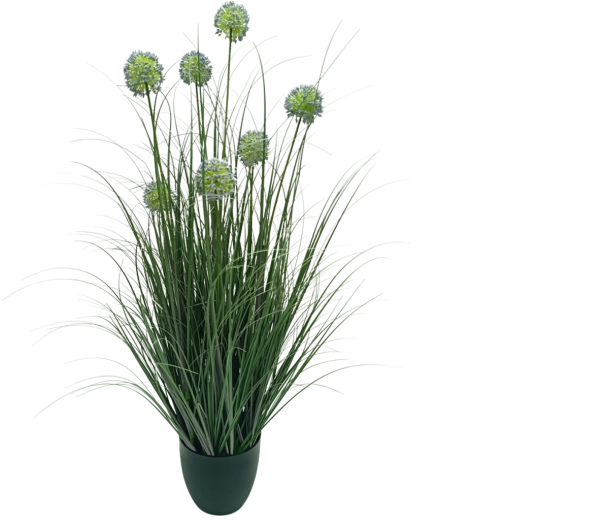 Garden Line umetna okrasna trava v loncu Allium modra 105 cm