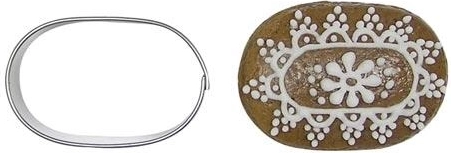 Rezilnik za piškote moka oval 4 cm nerjaveče jeklo