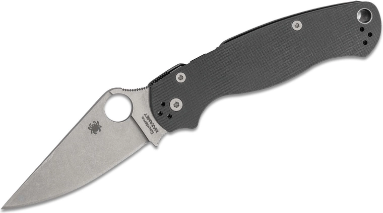 Žepni nož Spyderco Para Military 2 Maxamet, 8,7 cm, stonewash, siv, G10