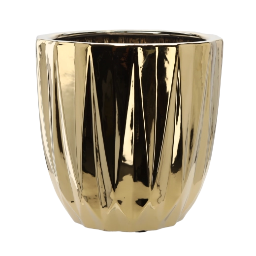 Keramični okrasni lonček za rože 40 × 40 × 39,5 cm, zlati