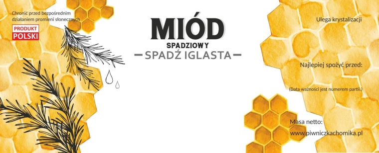 Komplet etiket za med – med iz mane smreka/bor 154 × 60 mm, 100 kos