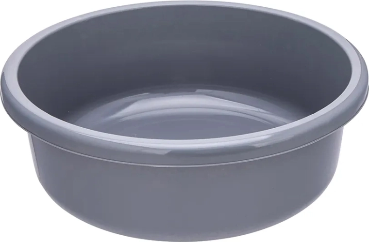 Okrogla plastična posoda 9 l siva 36 cm