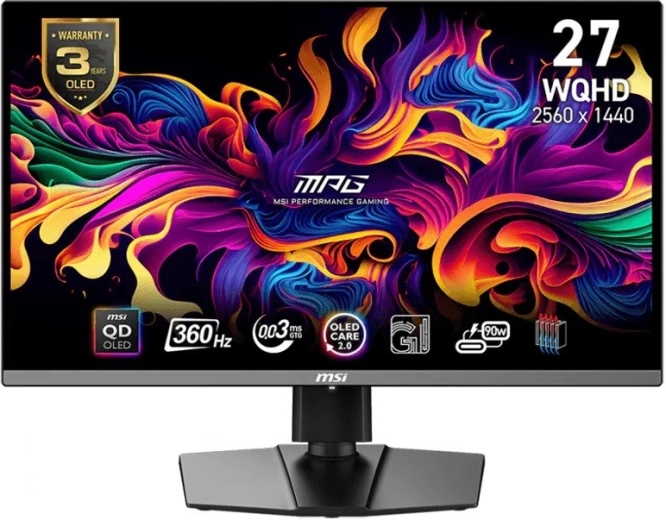 MSI MPG 271QRX QD-OLED gaming monitor 26.5" WQHD 360 Hz black