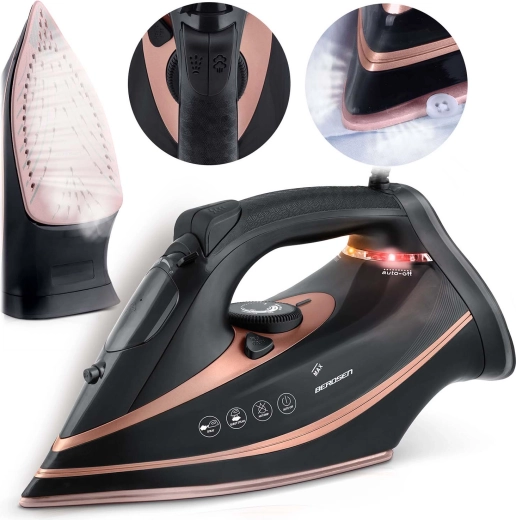 Parni likalnik BERDSEN 3000 W s keramično likalno ploščo in navpično paro