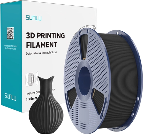 Sunlu PLA Classic črn filament 1,75 mm 1 kg