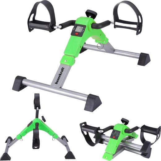 Zložljiv rehabilitacijski pedalni trenažer (rotor) 2v1 z LCD zaslonom, zelen – 1 kos