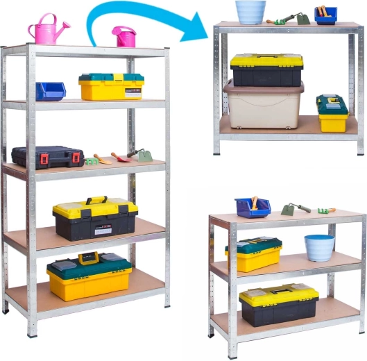 Prilagodljiva razporeditev in delitev na dva regala