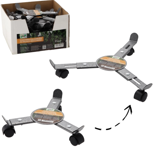 Nastavljivo stojalo za lončnice na kolescih