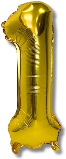 Folijski balon številka 1, zlata 40 cm