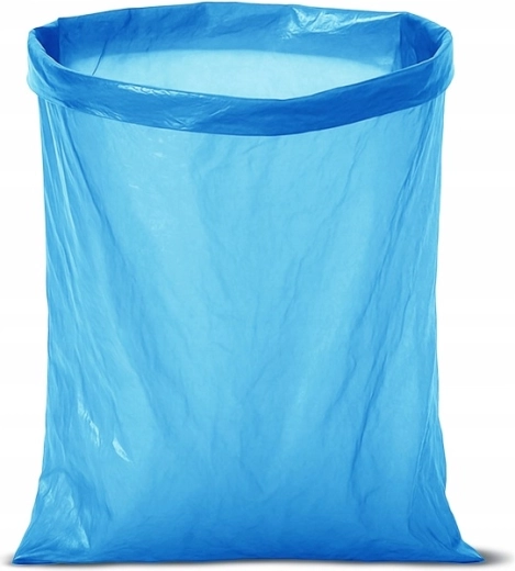 Universal blue trash bags 60 L, 100 pcs, tie-handle