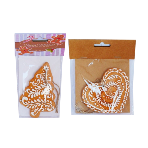 Viseči božični okraski v slogu medenjakov, komplet 8 kosov