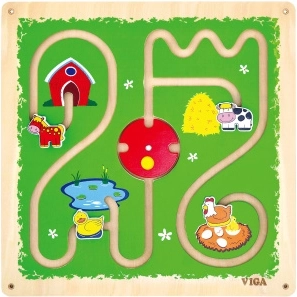 Leseni stenski labirint - živalice