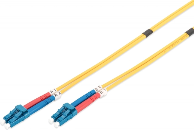 Optični patch cord LC-LC SM 09/125 OS2 duplex 1 m rumen
