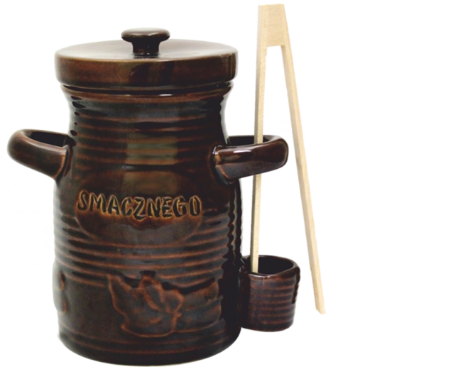 Keramična fermentacijska posoda 1,5 l s pokrovom in kleščami