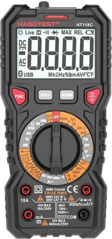 Digitalni multimeter true rms s testom baterij habotest ht118c