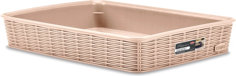 Plastična shranjevalna košara Elegance – Bežna