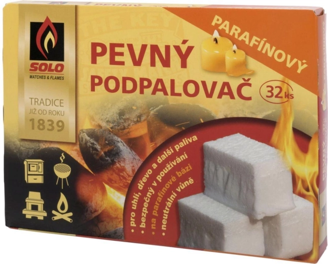 Trdi parafinski podžigalnik SOLO, 32 kos